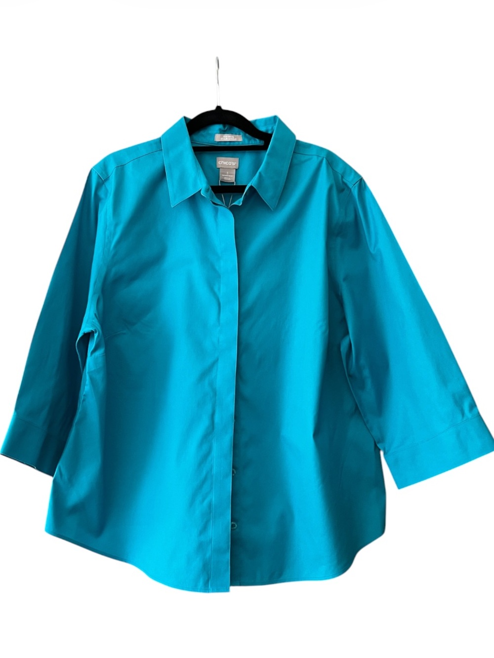 Chico's No Iron Stretch Button-Up Shirt Size 3 US XL